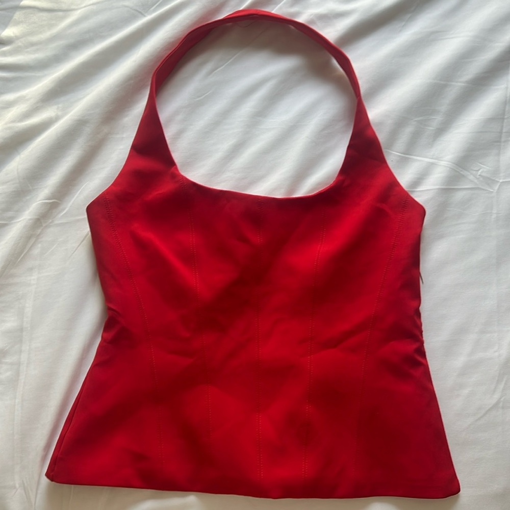 Zara Red Halter Top